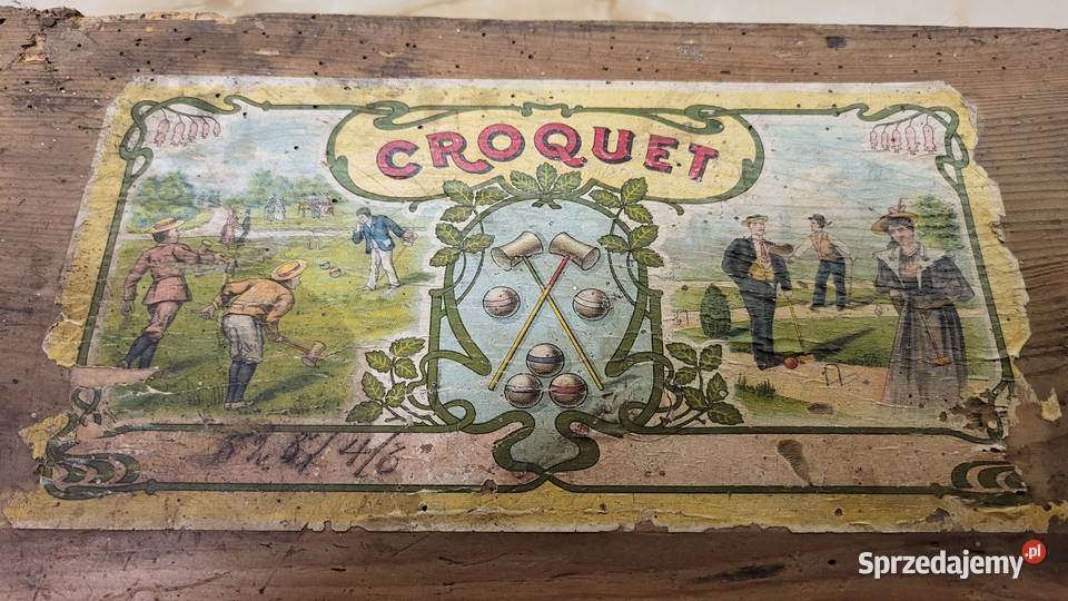 Zabytkowa skrzynia do gry w krokieta croquet Puszczykowo