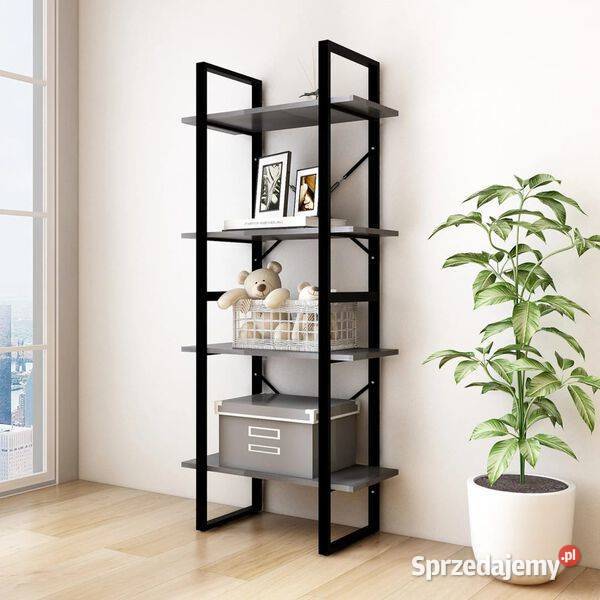 vidaXL Regał na książki 4 półki szary 60x30x140 Warszawa sprzedam
