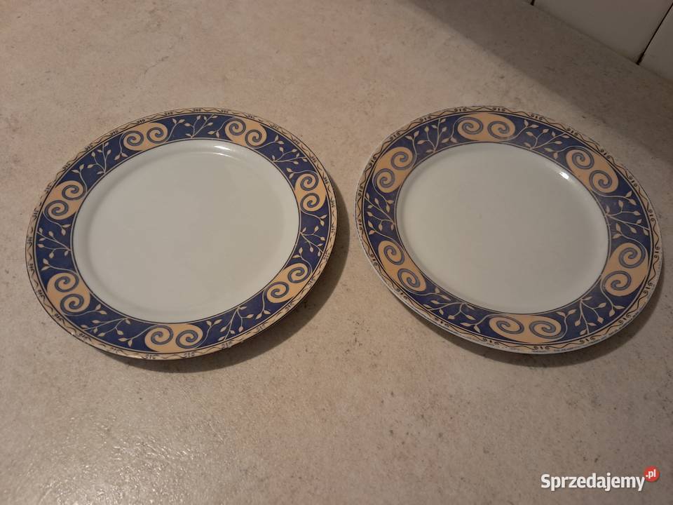 Talerzyki deserowe porcelana z Tułowic 2 biały Talerze i talerzyki Kraków sprzedam