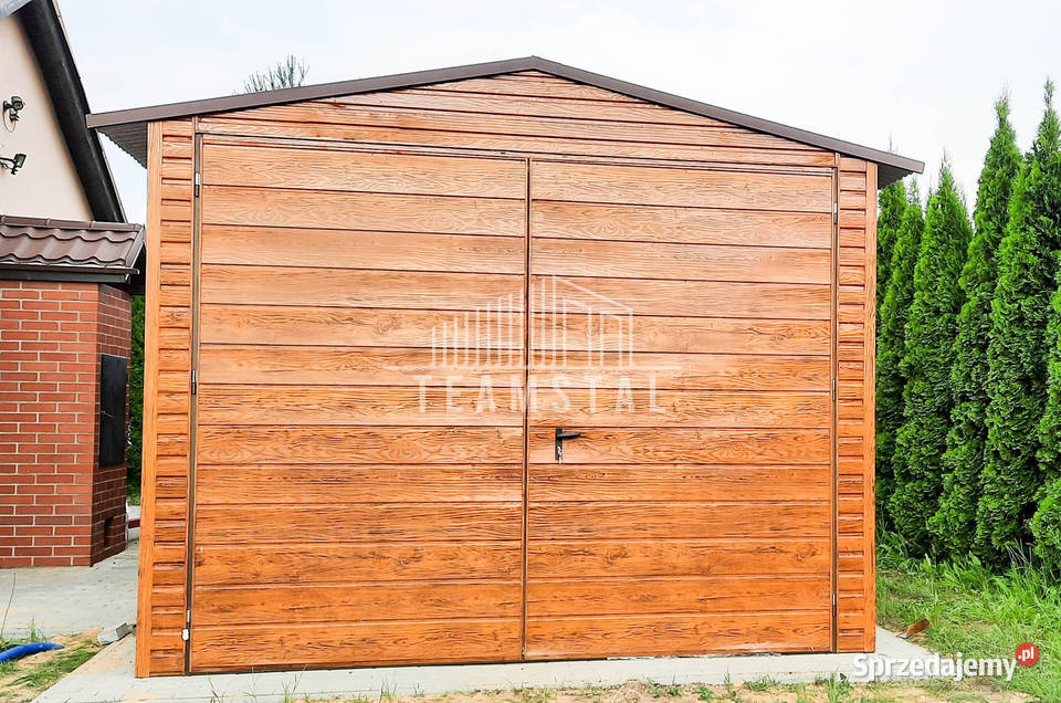 GARAŻ BLASZANY 34m x 7m dwuspad Brama orzech Częstochowa