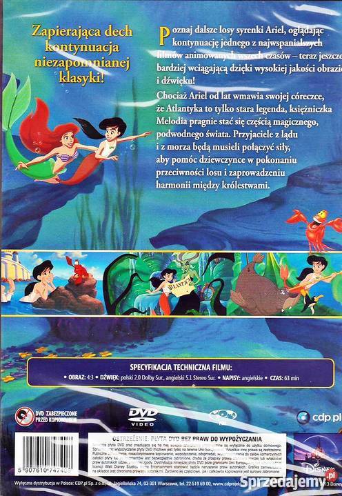 MAŁA SYRENKA II POWRÓT DO MORZA DISNEY Kalisz