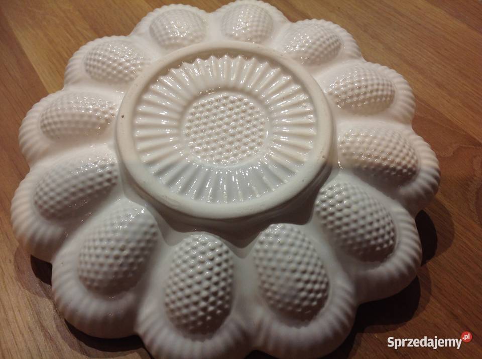 Porcelanowa Patera na Jajka biały Nowa Sól