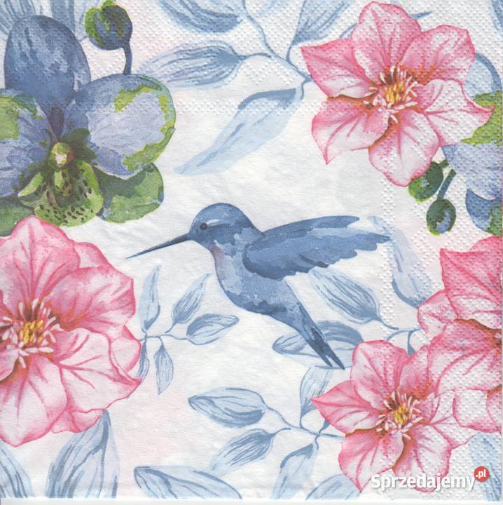 Decoupage serwetki ptaki ptaszki kwiaty sikorki Skarżysko-Kamienna sprzedam