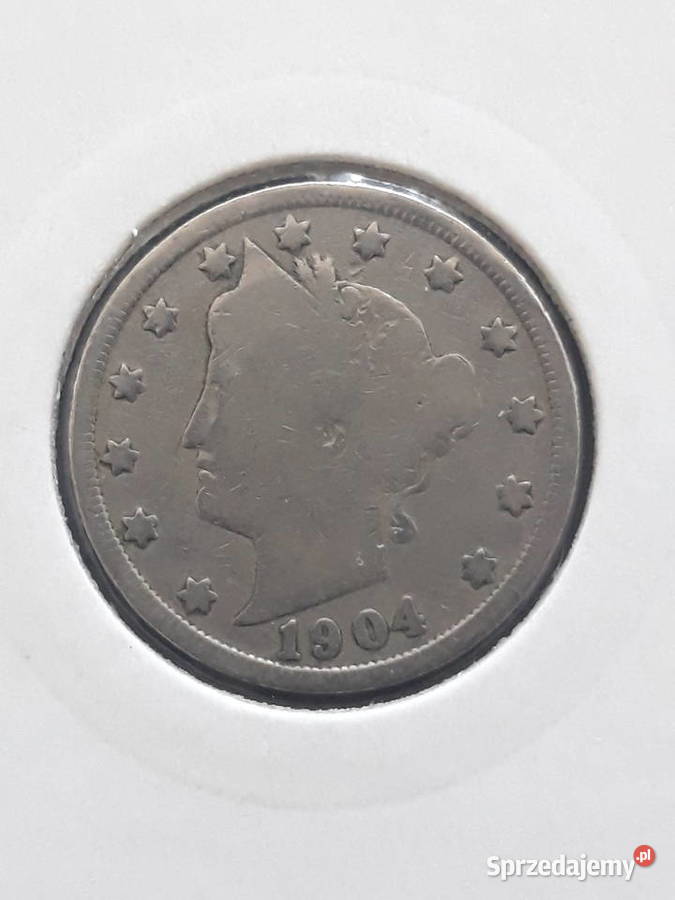 5 Centów USA 1904 r rzadkość wielkopolskie Konin