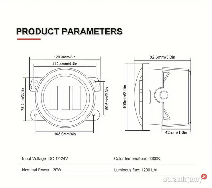 Halogen LED reflektor Lampy przeciwmgielne 30W Łódź