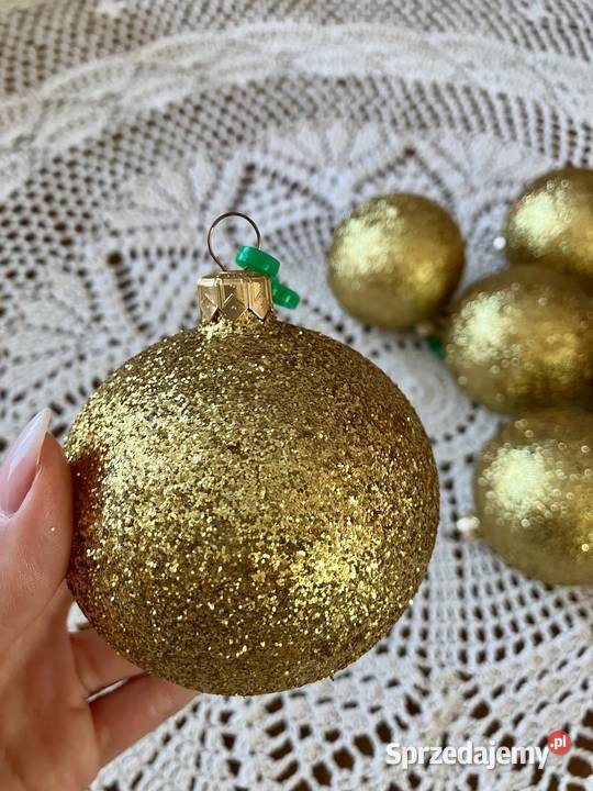 Złote bombki ozdoby choinkowe brokat 6 inny kolor