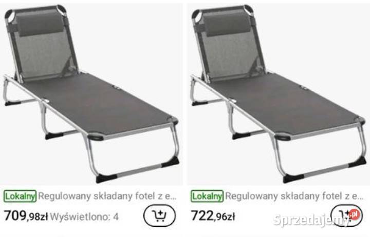 Leżak regulowany solidny 189x60 wielkopolskie Gniezno sprzedam
