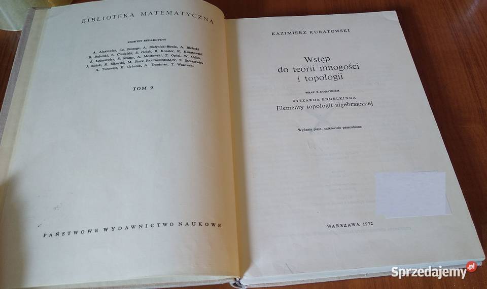 Wstęp do teorii mnogości i topologii Kazimierz Gdańsk sprzedam