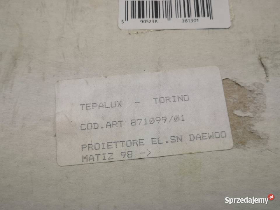 LAMPA LEWY PRZÓD DAEWOO MATIZ 19982010 NOWA osobowe lubelskie sprzedam