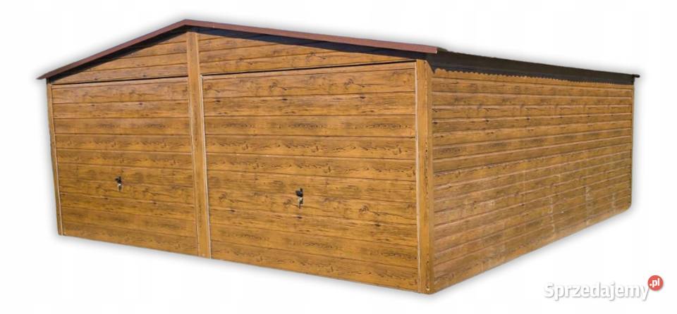 Garaż blaszany 6x58 drewnopodobny złoty dąb Jodłownik