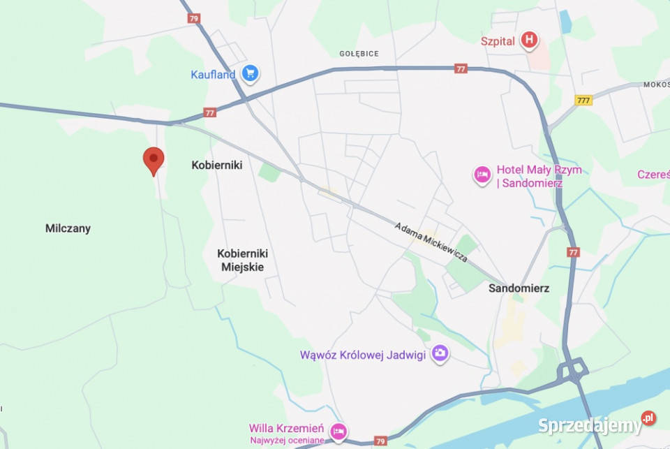 Sprzedam działkę budowlaną z WZ 1656 a asfalt Sandomierz