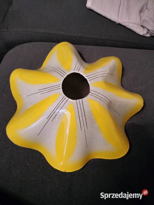 Szklany żółty klosz prl Choszczno sprzedam