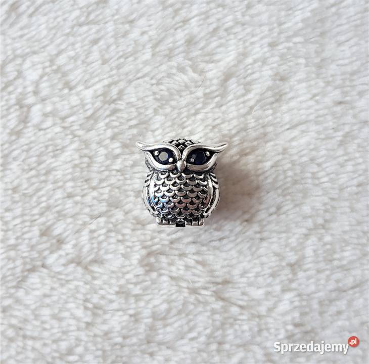 Nowy koralik sowa ptak nocny bead charms srebro