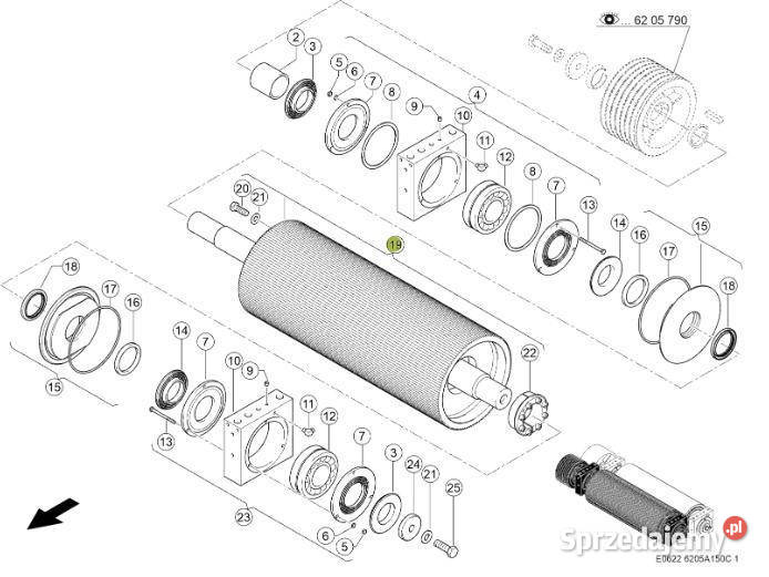 Claas Jaguar 970 corncrakcer walec przedni wielkopolskie Jastrzębniki