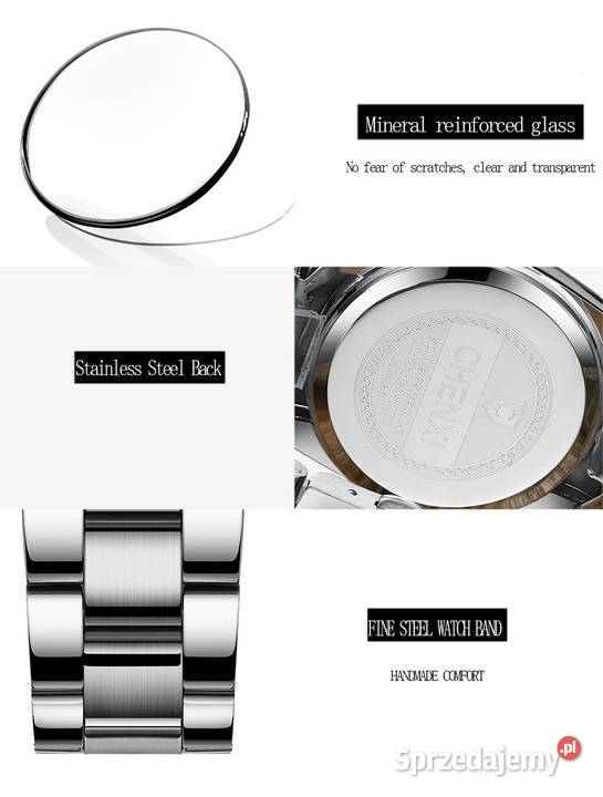 Zegarek męski damski 35mm granatowy bransoleta Zegarki Gorzów Wielkopolski