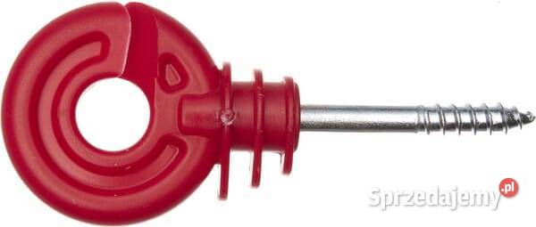 Izolator do drutu i plecionki z wkrętem czerwony