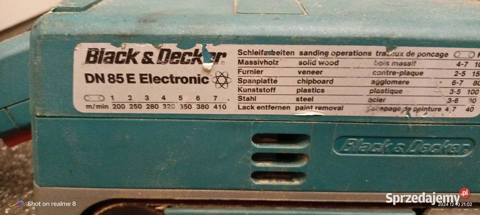 Szlifierka Taśmowa BlackDecker 1010 Wat szer Szlifierki taśmowe Sędziszów