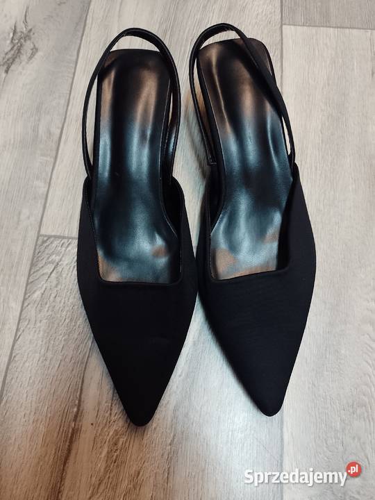41 Czarne czółenka wieczorowe z odkrytą piętą czarny Kraków