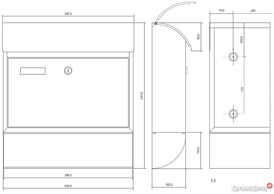 Skrzynka pocztowa na listy ścianę ogrodzenie Gorlice sprzedam