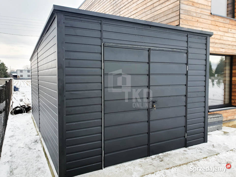 Garaż Blaszany 4x6 Brama uchylna Antracyt TKD152 24m2