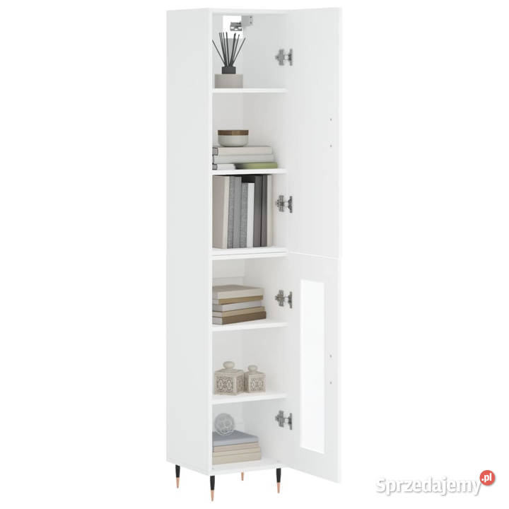 Wysoka szafka biała 345x34x180 materiał Warszawa