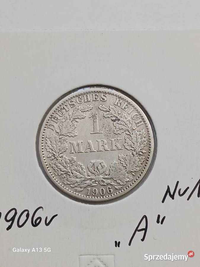 1 Marka Prusy 1906 r 1 mennica A Konin sprzedam