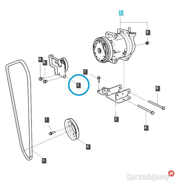 Wspornik napinacza koła pasowego TRG865 LS podkarpackie Tajęcina