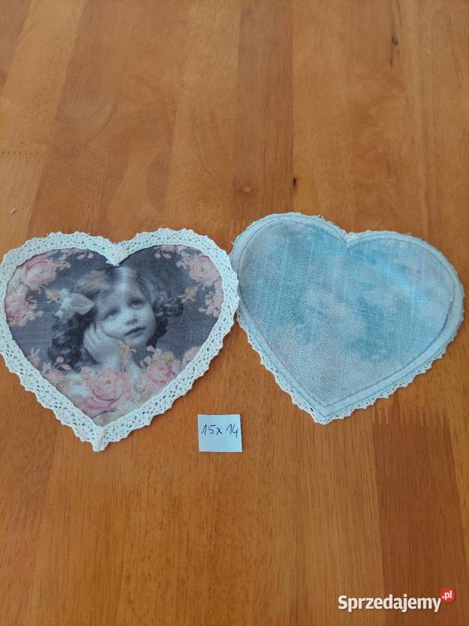 Naszywka Aplikacja Shabby schicSerce Przydasie Mirosławiec