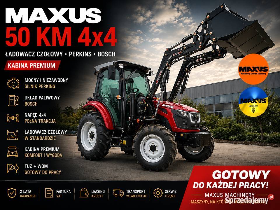 MAXUS 50 4x4 z ładowaczem czołowym Perkins BOSCH