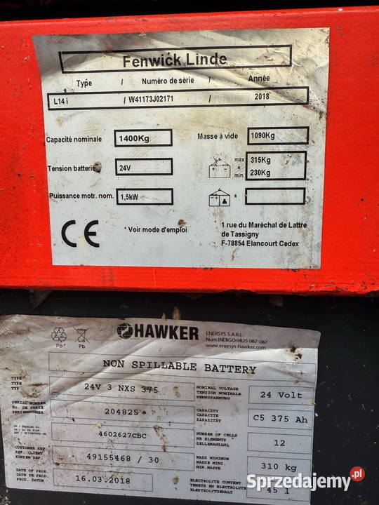 paleciak elektryczny TOYOTA L14 1400 Triplex Działoszyn