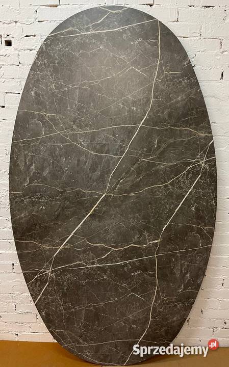 Owalny blat do stołu 210x120 efekt marmuru Opole