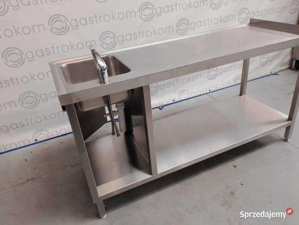 STÓŁ ZE ZLEWEM P I SZAFKĄ POD ZLEW 167X70X85 Wrocław