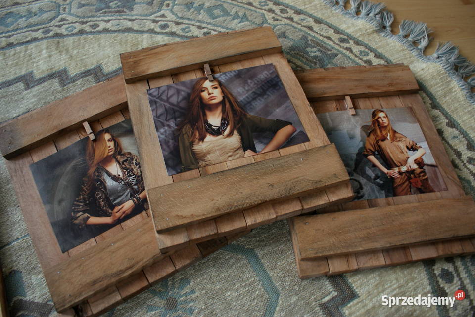 3x ramka drewniana na zdjecie obraz tryptyk