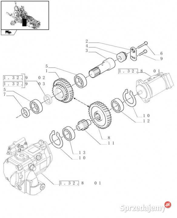 Holland T6010 T7230 Koło zębate z46z55 87389628 Jastrzębniki