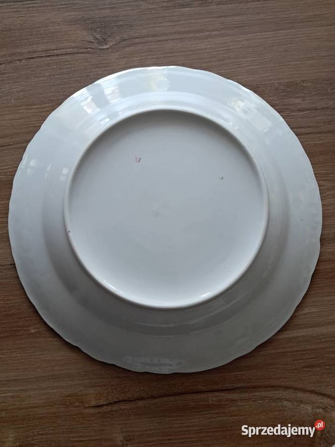 duży używany porcelanowy talerz z goździkami z Sandomierz
