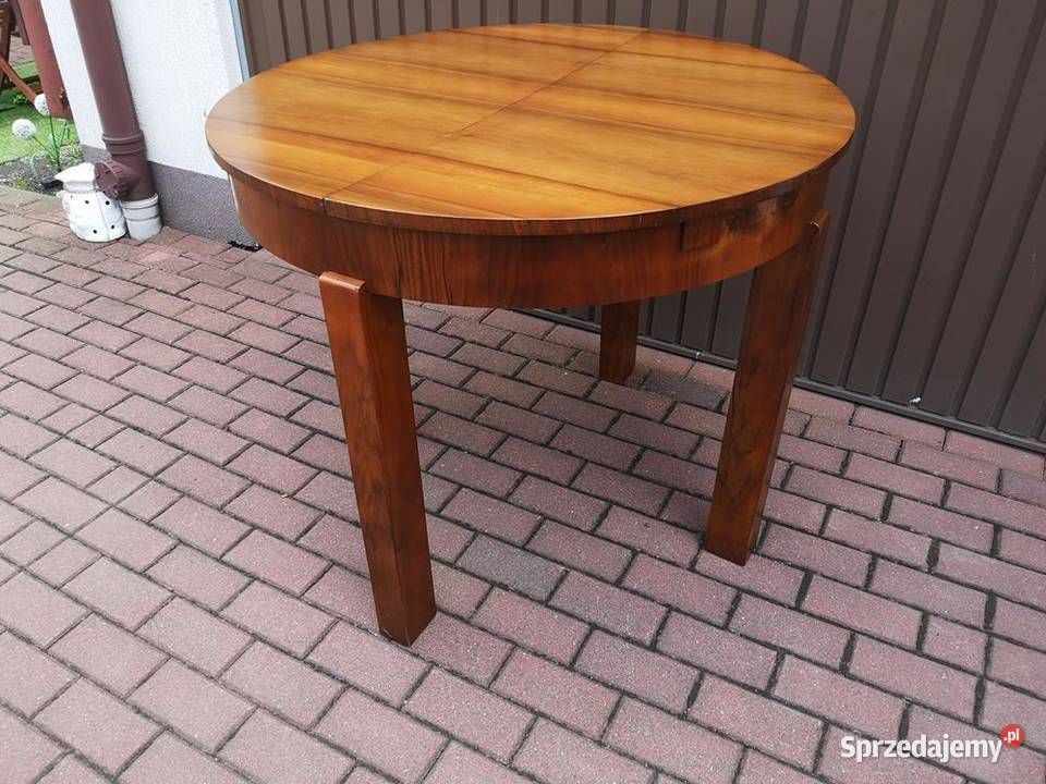 Stół ArtDeco Okrągły Orzech Rozkładany 100 Meble Swarzędz