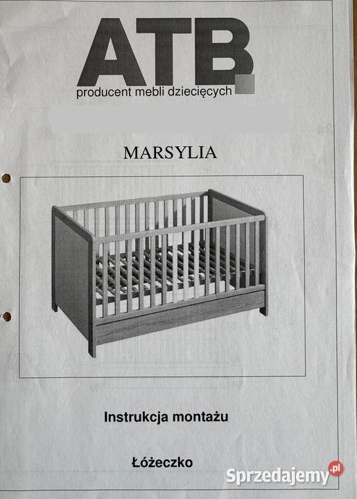 Łóżeczko dziecięce 14070 MARSYLIA z materacem