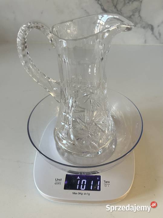 Wazon dzbanek kryształowy z lat PRLu Łódź