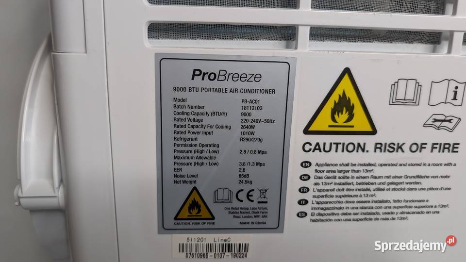 Klimatyzator przenośny ProBreeze 9000 BTU Jadowniki