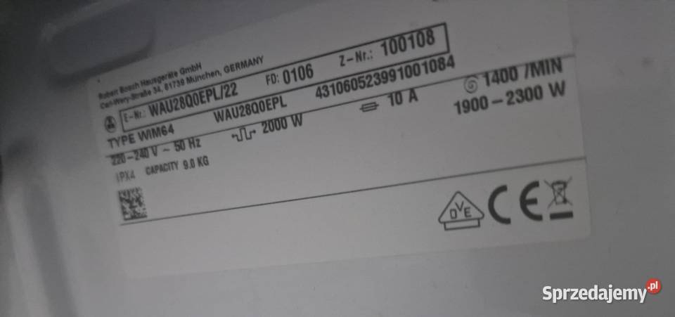 Sprzedam Pralkę w Stanie wolnostojące łódzkie Modlica