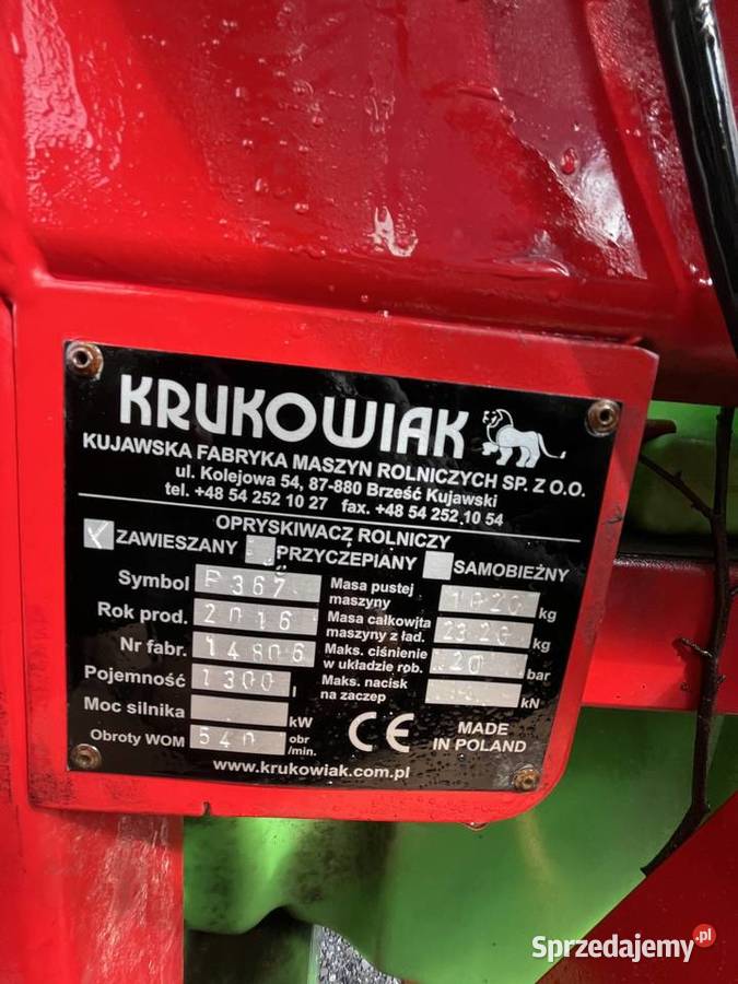 Krukowiak Opryskiwacz Amazone 1300l 2016r 18m nieuszkodzony Włocławek