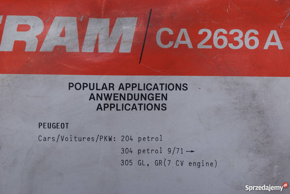 FILTR POWIETRZA PEUGOT 204 304 305 BENZYNA sprzedam