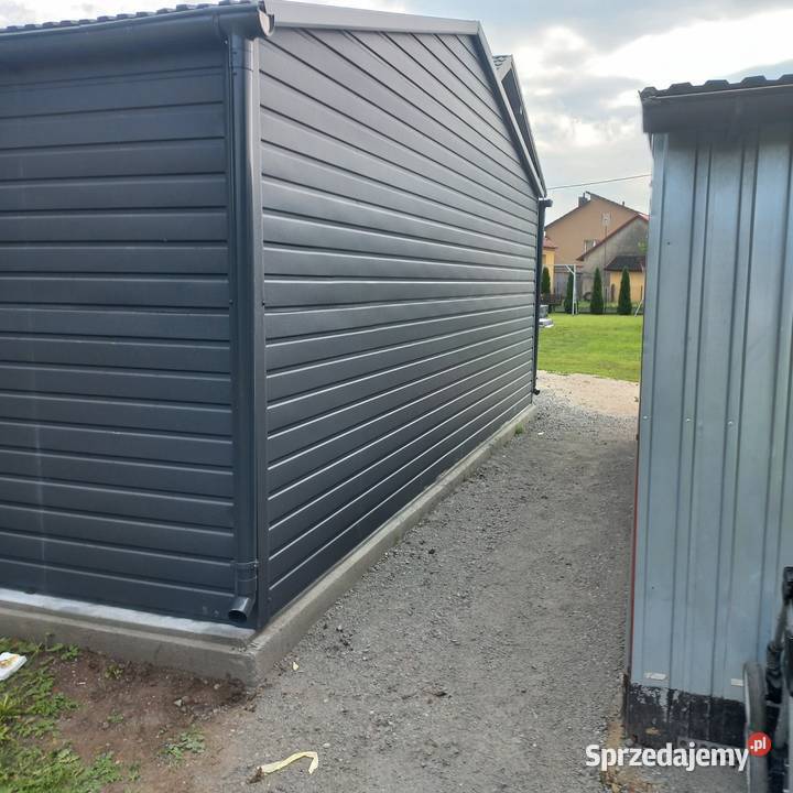 9x6 Garaż blaszany Antracyt mat obrócony spadek Altany i wiaty Łask