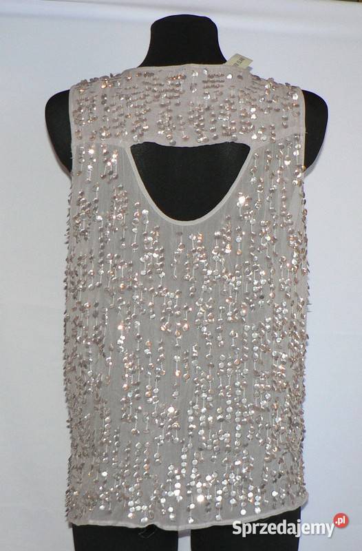 RIVER ISLANDpiękna bluzka nowa3638 brązowy/beżowy Łódź