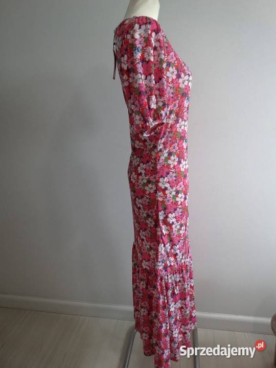 Sukienka Długa Drobne Kwiaty Marszczona podlaskie Łomża sprzedam