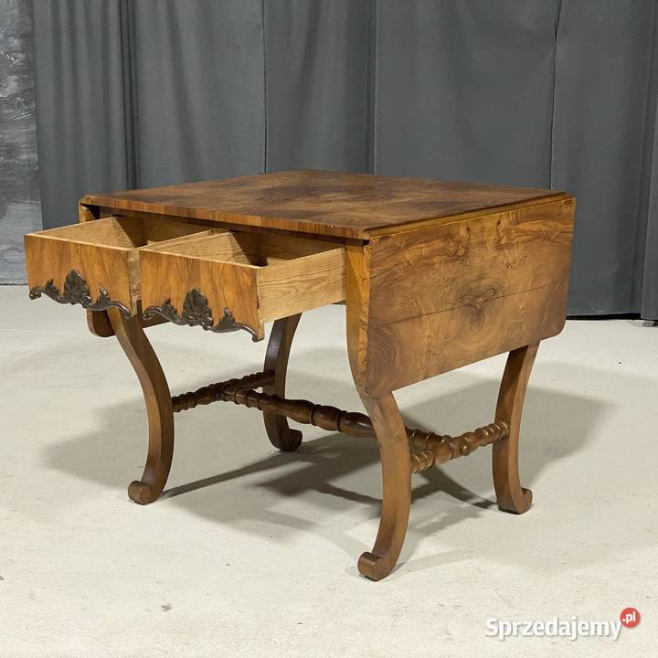 Stół z szufladami w stylu Biedermeier klapiak Gryfice