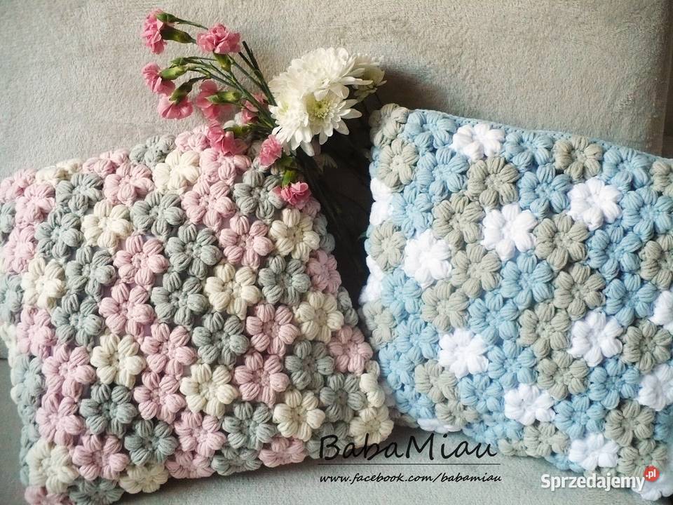 Poduszka dekoracyjna kwiatki 3d handmade kolory Dekoracje i ozdoby Bydgoszcz