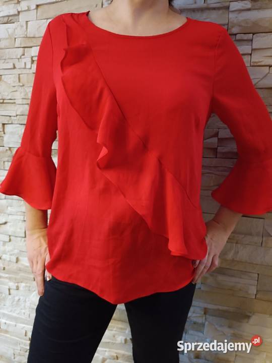 Angielska czerwona elegancka bluzka 4446 Moda i Styl podlaskie Białystok