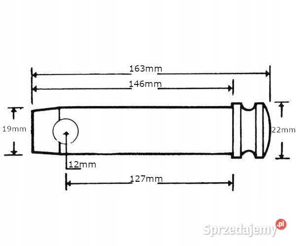Sworzeń bolec 19x127 mm kat1