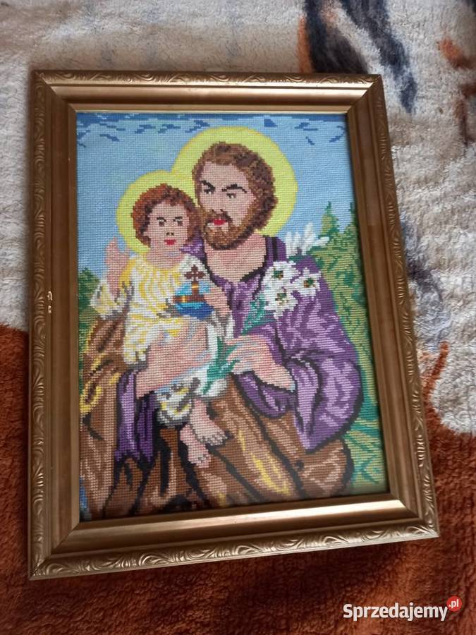 Obraz haft krzyżykowy z ramką Święta Rodzina Cieszanów sprzedam